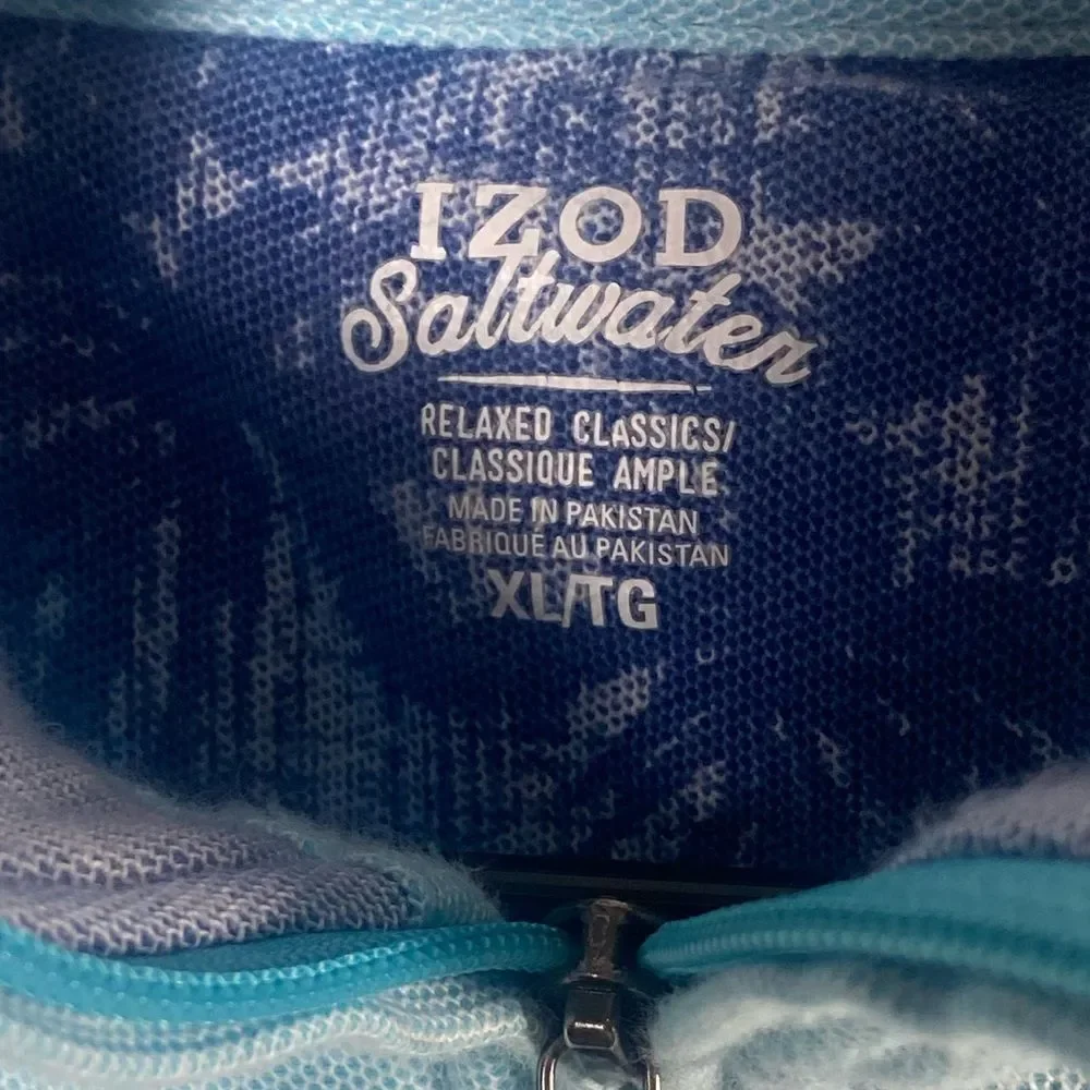 Izod Men's Sky Blue Zip-Up Sweater